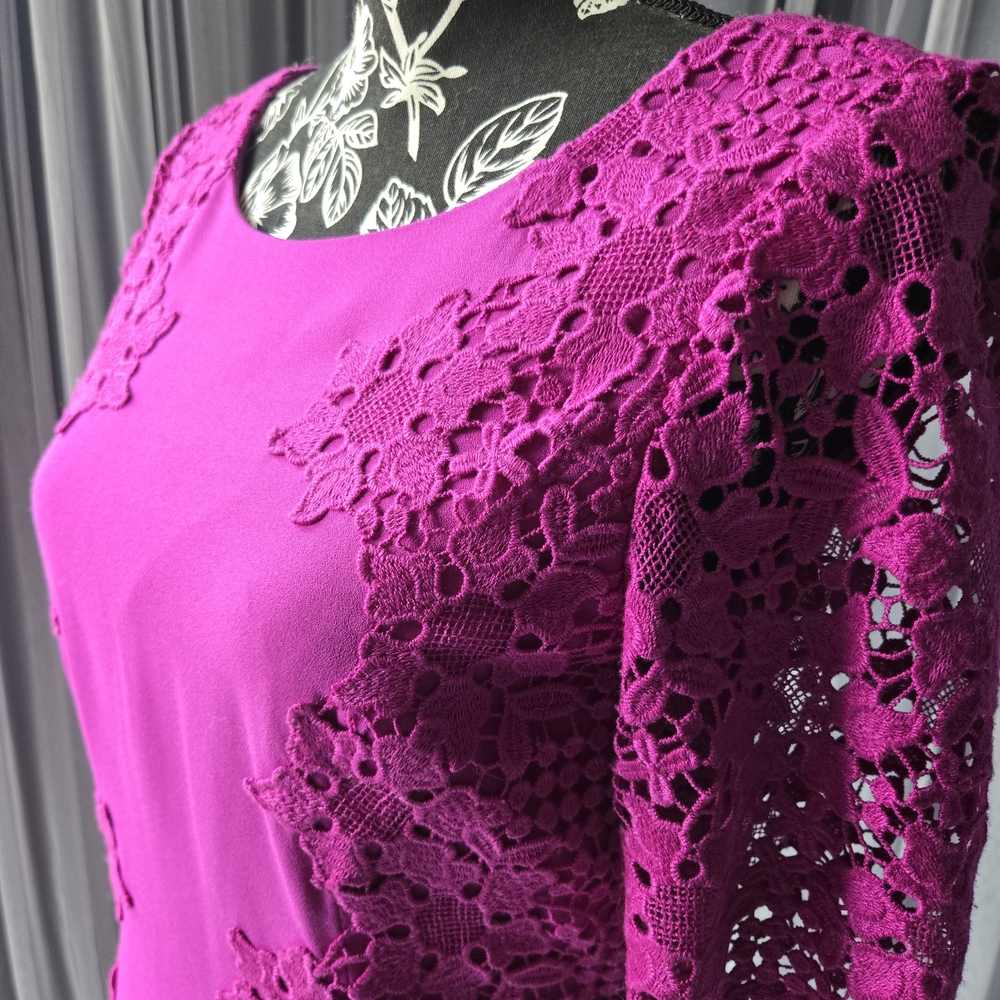 ANTONIO MELANI Magenta Lace Dress